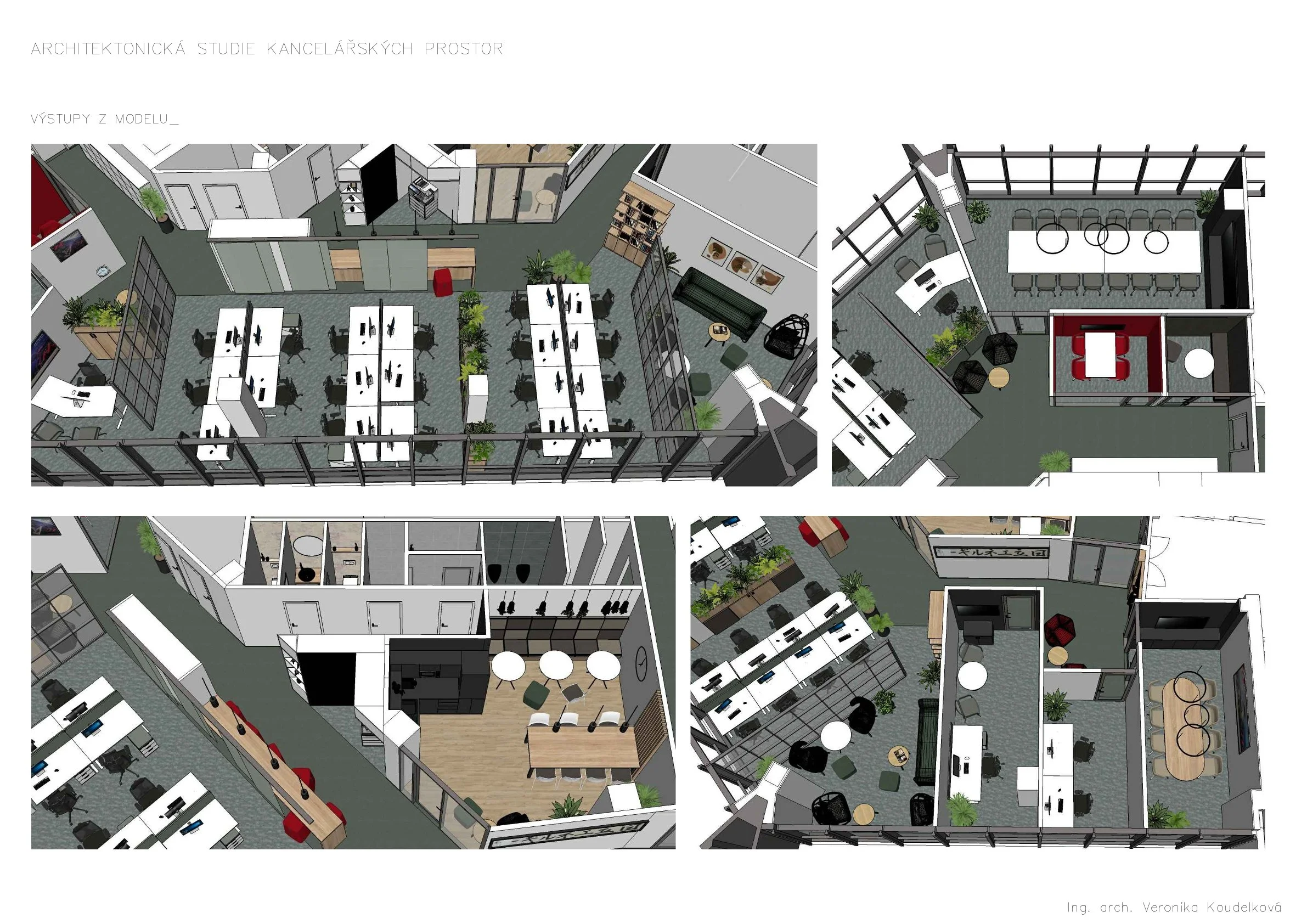 Architektická studie kancelářských prostor