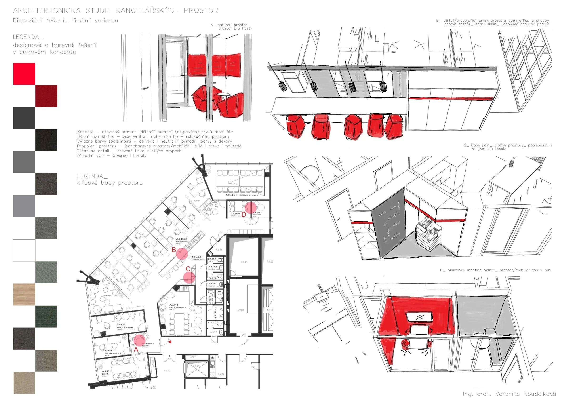 Architektická studie kancelářských prostor